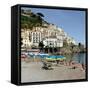 Amalfi Beach-Marilyn Dunlap-Framed Stretched Canvas