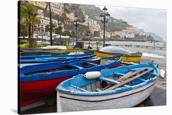 Amalfi Boats, Campania, Italy-George Oze-Stretched Canvas