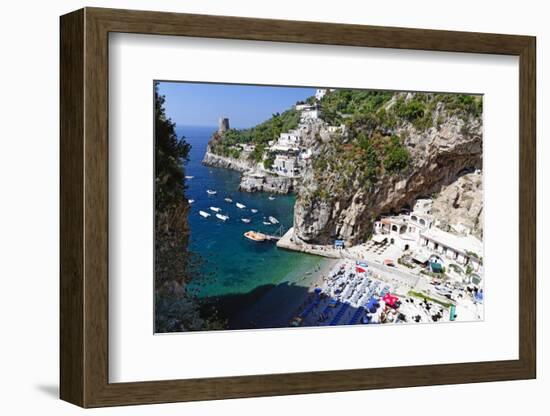 Amalfi Coast Beach at Praiano, Italy-George Oze-Framed Premium Photographic Print