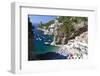 Amalfi Coast Beach at Praiano, Italy-George Oze-Framed Premium Photographic Print