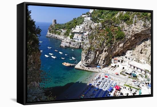 Amalfi Coast Beach at Praiano, Italy-George Oze-Framed Stretched Canvas