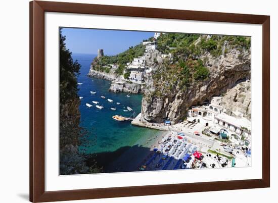 Amalfi Coast Beach at Praiano, Italy-George Oze-Framed Photographic Print