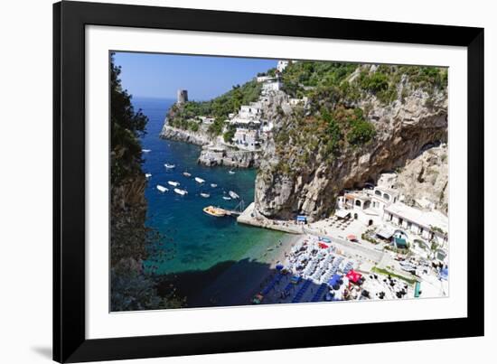 Amalfi Coast Beach at Praiano, Italy-George Oze-Framed Photographic Print