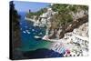 Amalfi Coast Beach at Praiano, Italy-George Oze-Stretched Canvas