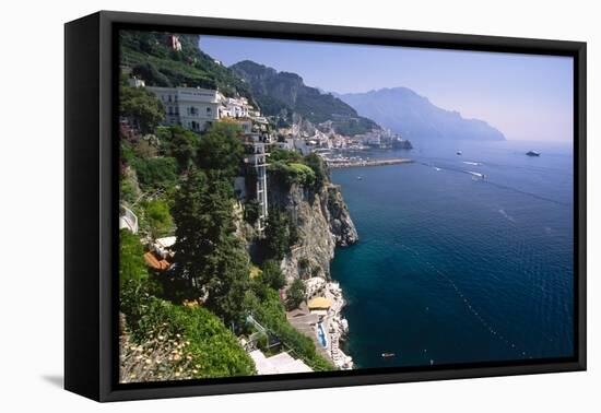 Amalfi Coast Cliffside Scenic , Italy-George Oze-Framed Stretched Canvas