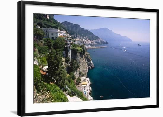 Amalfi Coast Cliffside Scenic , Italy-George Oze-Framed Photographic Print