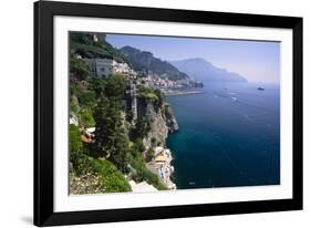 Amalfi Coast Cliffside Scenic , Italy-George Oze-Framed Photographic Print