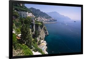 Amalfi Coast Cliffside Scenic , Italy-George Oze-Framed Photographic Print