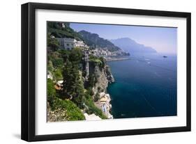 Amalfi Coast Cliffside Scenic , Italy-George Oze-Framed Photographic Print