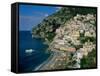 Amalfi Coast, Coastal View and Village, Positano, Campania, Italy-Steve Vidler-Framed Stretched Canvas