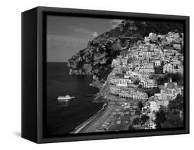 Amalfi Coast, Coastal View and Village, Positano, Campania, Italy-Steve Vidler-Framed Stretched Canvas