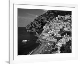 Amalfi Coast, Coastal View and Village, Positano, Campania, Italy-Steve Vidler-Framed Photographic Print