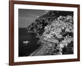 Amalfi Coast, Coastal View and Village, Positano, Campania, Italy-Steve Vidler-Framed Photographic Print