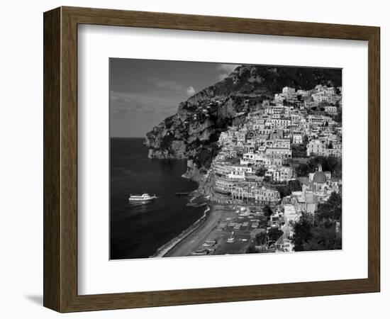 Amalfi Coast, Coastal View and Village, Positano, Campania, Italy-Steve Vidler-Framed Photographic Print