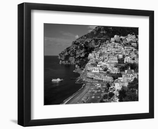 Amalfi Coast, Coastal View and Village, Positano, Campania, Italy-Steve Vidler-Framed Photographic Print