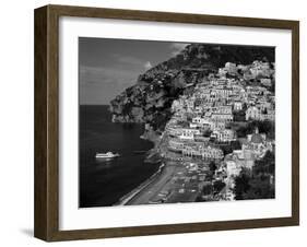 Amalfi Coast, Coastal View and Village, Positano, Campania, Italy-Steve Vidler-Framed Photographic Print