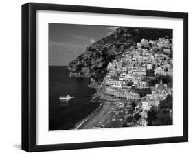 Amalfi Coast, Coastal View and Village, Positano, Campania, Italy-Steve Vidler-Framed Photographic Print