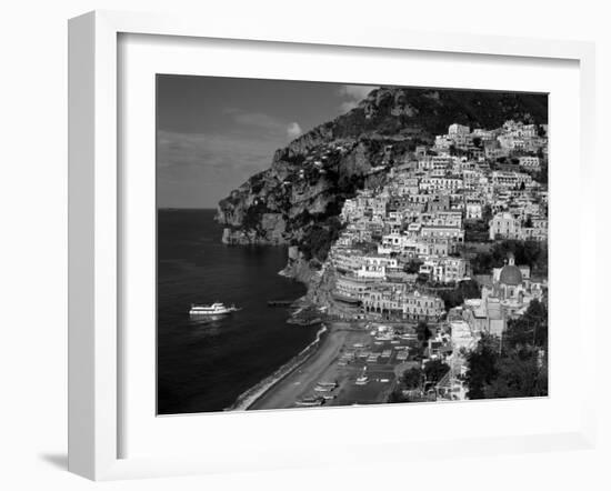 Amalfi Coast, Coastal View and Village, Positano, Campania, Italy-Steve Vidler-Framed Photographic Print