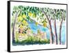 Amalfi Coast Seaview with Fresh Limes on Tree-M. Bleichner-Framed Stretched Canvas