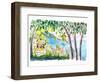 Amalfi Coast Seaview with Fresh Limes on Tree-M. Bleichner-Framed Art Print