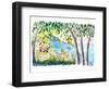 Amalfi Coast Seaview with Fresh Limes on Tree-M. Bleichner-Framed Art Print