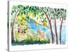 Amalfi Coast Seaview with Fresh Limes on Tree-M. Bleichner-Stretched Canvas