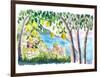 Amalfi Coast Seaview with Fresh Limes on Tree-M. Bleichner-Framed Art Print