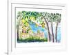 Amalfi Coast Seaview with Fresh Limes on Tree-M. Bleichner-Framed Art Print