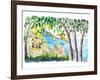 Amalfi Coast Seaview with Fresh Limes on Tree-M. Bleichner-Framed Art Print