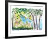 Amalfi Coast Seaview with Fresh Limes on Tree-M. Bleichner-Framed Art Print