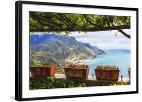 Amalfi Coast Vista from Under a Trellis-George Oze-Framed Photographic Print