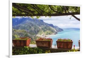 Amalfi Coast Vista from Under a Trellis-George Oze-Framed Photographic Print