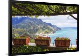 Amalfi Coast Vista from Under a Trellis-George Oze-Framed Photographic Print