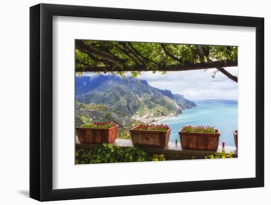 Amalfi Coast Vista from Under a Trellis-George Oze-Framed Photographic Print