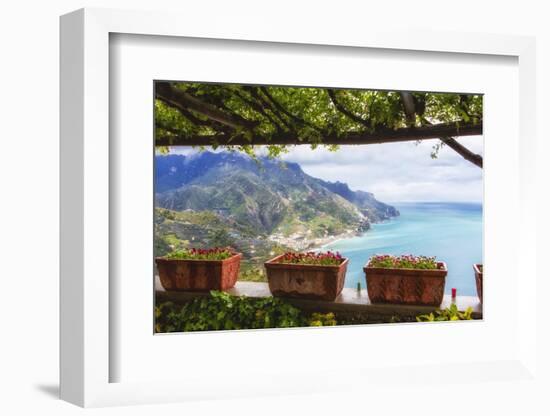 Amalfi Coast Vista from Under a Trellis-George Oze-Framed Photographic Print