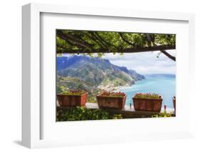 Amalfi Coast Vista from Under a Trellis-George Oze-Framed Photographic Print