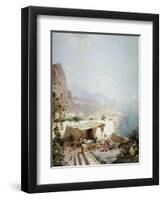 Amalfi - Gulf of Salerno; Amalfi - Golfe De Salerne-Franz Richard Unterberger-Framed Giclee Print