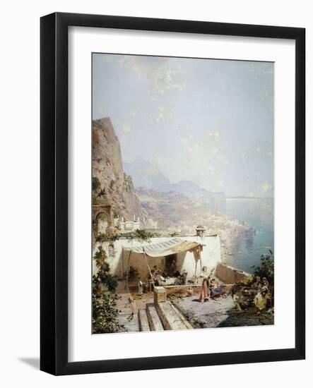 Amalfi - Gulf of Salerno; Amalfi - Golfe De Salerne-Franz Richard Unterberger-Framed Giclee Print