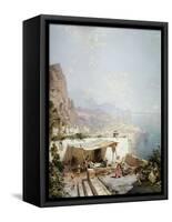 Amalfi - Gulf of Salerno; Amalfi - Golfe De Salerne-Franz Richard Unterberger-Framed Stretched Canvas