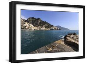 Amalfi Harbour Quayside and View Towards Amalfi Town-Eleanor Scriven-Framed Photographic Print