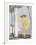 Amalfi, Illustration of a Woman in a Yellow Dress by Worth, 1922-Georges Barbier-Framed Giclee Print