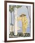 Amalfi, Illustration of a Woman in a Yellow Dress by Worth, 1922-Georges Barbier-Framed Giclee Print