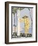 Amalfi, Illustration of a Woman in a Yellow Dress by Worth, 1922-Georges Barbier-Framed Giclee Print