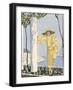 Amalfi, Illustration of a Woman in a Yellow Dress by Worth, 1922-Georges Barbier-Framed Giclee Print