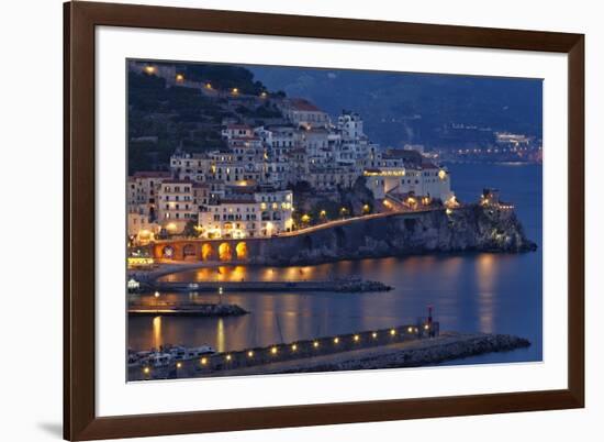 Amalfi Night Scenic,Campania, Italy-George Oze-Framed Photographic Print