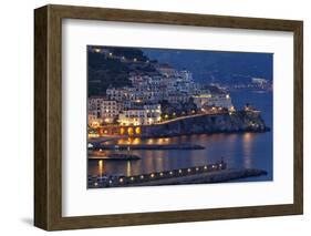 Amalfi Night Scenic,Campania, Italy-George Oze-Framed Photographic Print