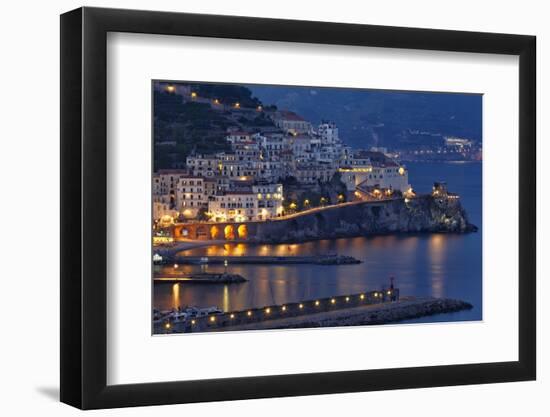 Amalfi Night Scenic,Campania, Italy-George Oze-Framed Photographic Print