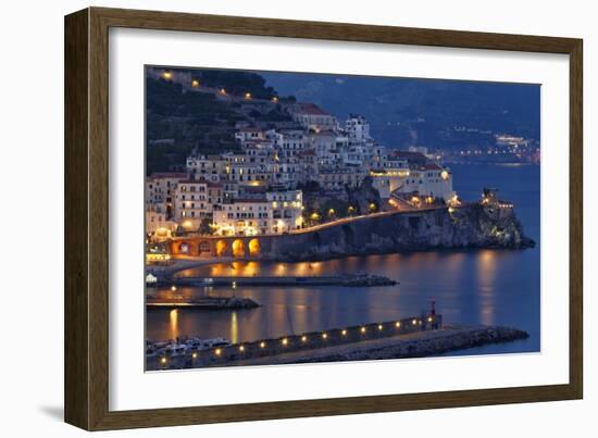 Amalfi Night Scenic,Campania, Italy-George Oze-Framed Photographic Print