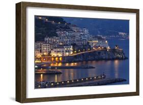 Amalfi Night Scenic,Campania, Italy-George Oze-Framed Photographic Print