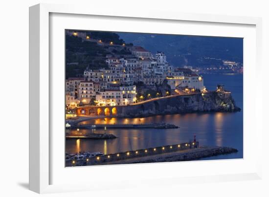 Amalfi Night Scenic,Campania, Italy-George Oze-Framed Photographic Print